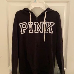 black Pink zip up hoodie jacket size small